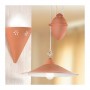 Terracotta sliding chandelier with smooth plate and rustic country counterweight - Ø 43 cm