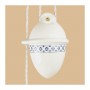 Lampadario saliscendi in ceramica con contrappeso e piatto liscio bordo decorato - Ø 43 cm