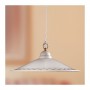 Lampadario in ceramica piatto liscio bordi decorati rustico country - Ø 43 cm