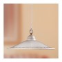 Smooth flat ceramic chandelier with decorated rustic country edges - Ø 43 cm