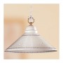 Smooth flat ceramic chandelier with perforated and decorated edge - Ø 30 cm