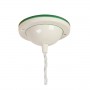 Smooth flat ceramic chandelier with perforated and decorated edge - Ø 18 cm