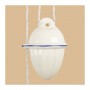 Ceramic sliding chandelier with counterweight and vintage pleated plate - Ø 43 cm