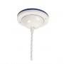 Lámpara de araña plana de cerámica plisada con borde perforado, estilo country vintage - Ø 39 cm