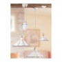 Flat pleated ceramic chandelier with perforated edge, country vintage - Ø 39 cm