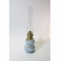 blue oil lamp with gold finishes
