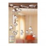 2-light ceramic pendant lamp with perforated and decorated plate