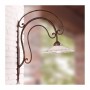 Applique lampada da parete in ferro battuto con piatto in ceramica decorato rustico country - Ø 28 cm