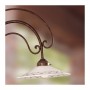 Applique wall lamp in wrought iron with rustic country decorated ceramic plate - Ø 28 cm