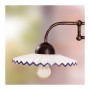 Applique wall lamp in wrought iron with pleated ceramic plate decorated in rustic country - Ø 21 cm