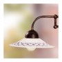 Applique wall lamp in wrought iron with rustic country decorated ceramic plate - Ø 21 cm