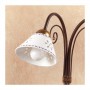 Lampada da tavolo in ferro battuto a 2 luci con piatto in ceramica traforato decorato country – Ø 14 cm