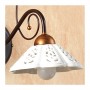 Applique wall lamp in wrought iron with vintage country perforated ceramic plate - Ø 14 cm