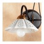 Aplique de pared de hierro forjado con 2 luces con placa perforada ondulada retro country - Ø 14 cm