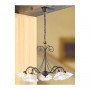 Lámpara colgante de hierro forjado con 5 luces en cerámica country vintage perforada y ondulada - Ø 60 cm