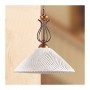 Wrought iron pendant lamp and vintage country spaghetti ceramic lampshade – Ø 37 cm