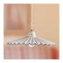 Lampadario in ceramica piatto plissettato stile vintage rustico country - Ø 43 cm