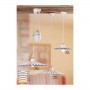 Flat pleated ceramic chandelier in vintage rustic country style - Ø 28 cm