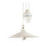 Lustre coulissant en céramique avec contrepoids et plaque à bord lisse décoré - Ø 43 cm