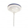 Lampadario in ceramica piatto liscio bordi decorati rustico country - Ø 28 cm