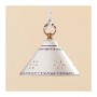 Smooth flat ceramic chandelier with perforated and decorated edge - Ø 18 cm