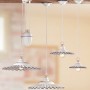 Lustre coulissant en céramique avec contrepoids et plaque plissée vintage - Ø 43 cm