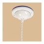 Lustre plat plissé en céramique bord bleu campagne vintage - Ø 28 cm