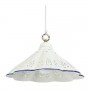 Lustre plat plissé en céramique à bord ajouré, campagne vintage - Ø 39 cm
