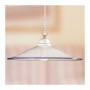 Lustre plat lisse en céramique à décor ajouré campagne vintage - Ø 43 cm