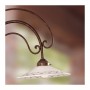 Applique lampada da parete in ferro battuto con piatto in ceramica decorato rustico country - Ø 28 cm
