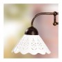 Applique wall lamp in wrought iron with rustic country perforated ceramic plate - Ø 18 cm