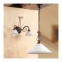 Wrought iron pendant lamp with country decorated perforated ceramic plate - Ø 40 cm