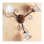 Applique lampada da parete a 3 luci traforata e decorata in ferro battuto stile country vintage  – Ø 60 cm