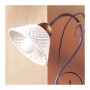 Tischlampe aus Schmiedeeisen mit Retro-Country-Spaghetti-Keramikplatte – Ø 14 cm