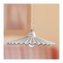 Flat pleated ceramic chandelier in vintage rustic country style - Ø 43 cm