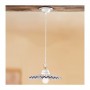 Flat pleated ceramic chandelier in vintage rustic country style - Ø 28 cm