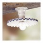 Lampada da soffitto in ceramica plissettata rustica country retrò - Ø 28 cm