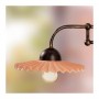 Applique wall lamp in wrought iron with rustic country decorated pleated terracotta plate - Ø 21 cm