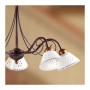 Lampada a sospensione in ferro battuto a 5 luci in ceramica traforato e decorato vintage country – Ø 60 cm