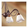 Wrought iron pendant lamp with 3 lights in vintage country decorated ceramic - Ø 60 cm