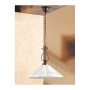 Suspension en fer forgé avec plaque en céramique perforée campagne vintage - Ø 39 cm