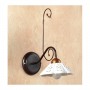 Applique wall lamp in wrought iron with vintage country perforated ceramic plate - Ø 14 cm