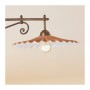 Applique murale en laiton avec plaque abat-jour rustique vintage en terre cuite plissée - profondeur. 100 cm