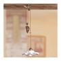 Sliding chandelier with brass counterweight and pleated ceramic plate – Ø 30 cm