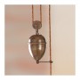 Lampadario saliscendi con contrappeso in ottone e piatto in ceramica plissettato – Ø 30 cm