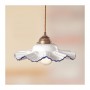 Lampadario saliscendi con contrappeso in ottone e piatto in ceramica plissettato – Ø 30 cm