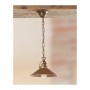 Lámpara de suspensión con placa lisa de latón envejecido vintage rústico - Ø 25 cm