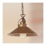 Lampada a sospensione con piatto liscio in ottone antichizzato vintage rustico – Ø 25 cm