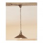 Suspension lamp with smooth plate in retro rustic antiqued brass - Ø 35 cm