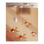 Pendant chandelier with vintage retro painted polished copper lampshade - Ø 21 cm